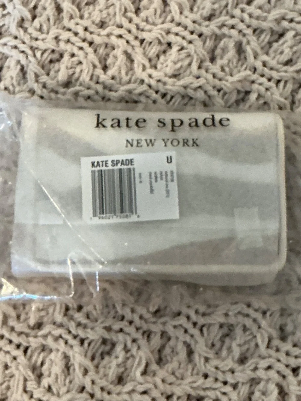 NWT Kate Spade Medium Bifold Wallet Beige/Cream Zebra Stripe - Picture 9 of 9